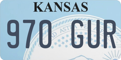 KS license plate 970GUR