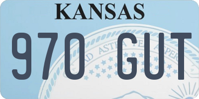 KS license plate 970GUT