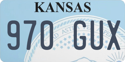KS license plate 970GUX