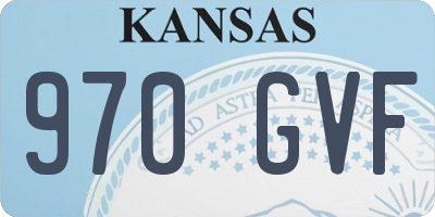 KS license plate 970GVF