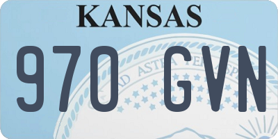 KS license plate 970GVN