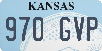 KS license plate 970GVP