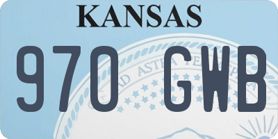 KS license plate 970GWB