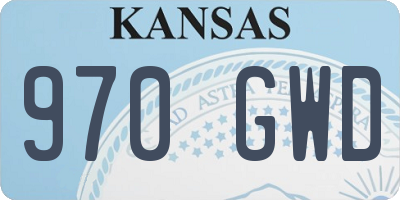 KS license plate 970GWD