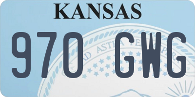 KS license plate 970GWG