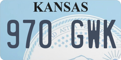 KS license plate 970GWK