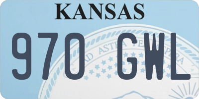 KS license plate 970GWL