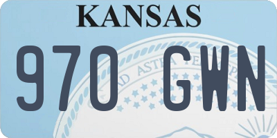 KS license plate 970GWN