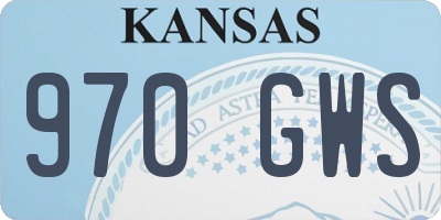 KS license plate 970GWS