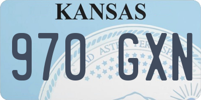 KS license plate 970GXN