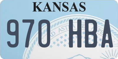 KS license plate 970HBA