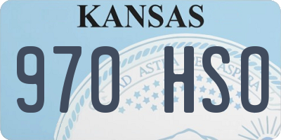 KS license plate 970HSO