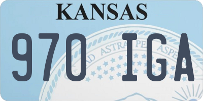 KS license plate 970IGA