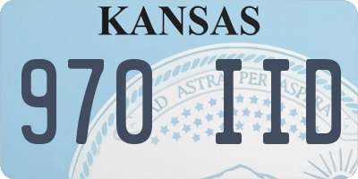KS license plate 970IID