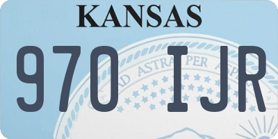 KS license plate 970IJR