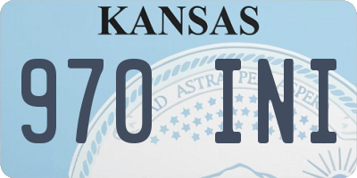 KS license plate 970INI