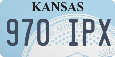 KS license plate 970IPX