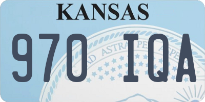 KS license plate 970IQA