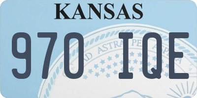 KS license plate 970IQE