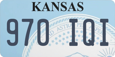 KS license plate 970IQI