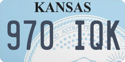 KS license plate 970IQK
