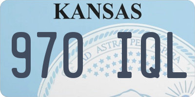 KS license plate 970IQL
