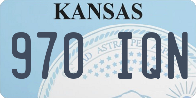 KS license plate 970IQN