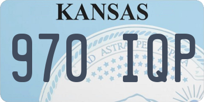 KS license plate 970IQP