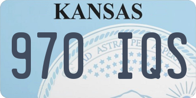 KS license plate 970IQS