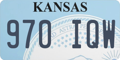 KS license plate 970IQW