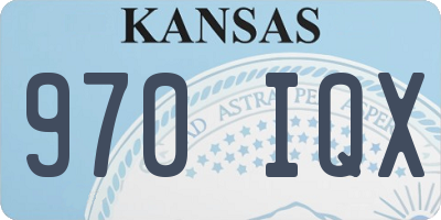 KS license plate 970IQX