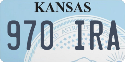 KS license plate 970IRA