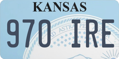 KS license plate 970IRE