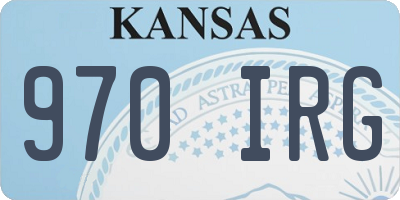 KS license plate 970IRG