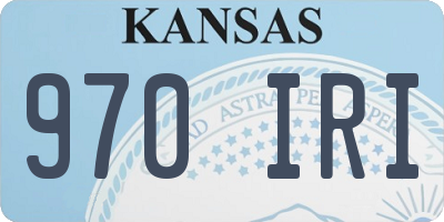 KS license plate 970IRI