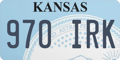 KS license plate 970IRK
