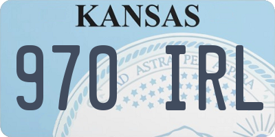 KS license plate 970IRL