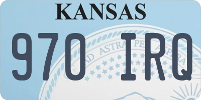 KS license plate 970IRQ