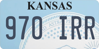 KS license plate 970IRR
