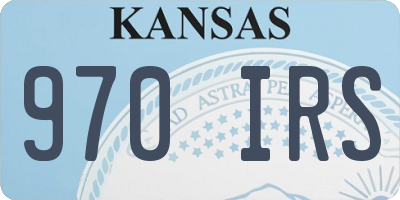 KS license plate 970IRS