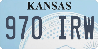 KS license plate 970IRW