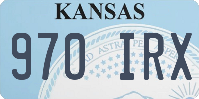 KS license plate 970IRX