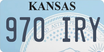 KS license plate 970IRY