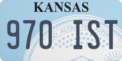 KS license plate 970IST