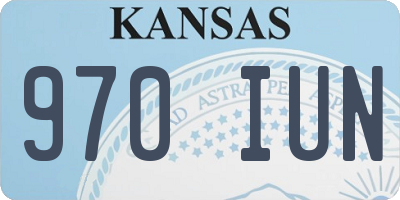 KS license plate 970IUN