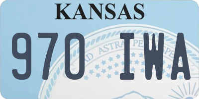 KS license plate 970IWA