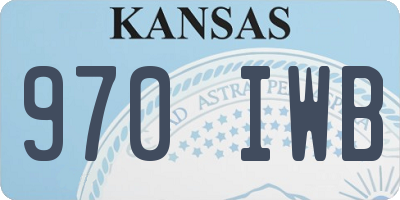 KS license plate 970IWB