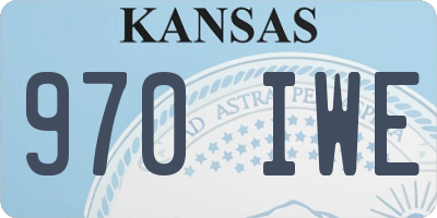 KS license plate 970IWE