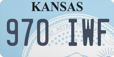 KS license plate 970IWF