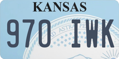 KS license plate 970IWK